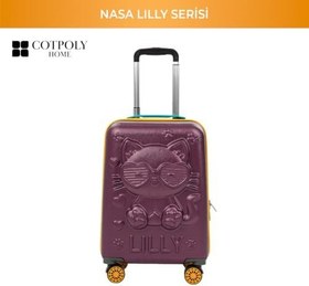 Resim Cotpoly Kabin Boy ABS Çocuk Çocuk Valizi ve Çocuk Bavulu - Nasa Lilly Hafif Küçük Boy Seyahat Çantası, 360 Derece Tekerlekli Kız Erkek Valiz 55cm 