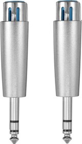 Resim Milisten 2 Adet 6. 35 mm XLR Adaptör 1/4 inç Erkek - XLR 3 pin Dişi Dönüştürücü Mikrofon Kulaklık Aksesuarları için Gümüş 