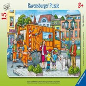Resim Ravensburger 15 Parçalı Puzzle Çöp Toplama Kamyonu 61624 