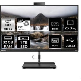 Resim Lenovo Thinkcentre Neo 30A i5 1240P All In One Bilgisayar 32GB RAM 1TB SSD 23.8" FHD FreeDOS + Per4 USB 12B0002CTXP328 