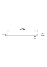 Resim Fause Ankastre Duş Başlığı Borusu Kare Siyah Kdb103-b Siyah 