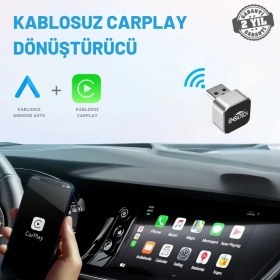 Resim Embatech Araç Içi 2in1 Android Ve Apple Cihazlar Için Kablosuz CarPlay Ve Android Auto Adaptörü (EMT-001) 