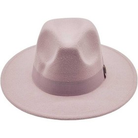 Resim Uniquetrenders Kadın Panama Kaşe Fötr Şapka Açık Lila 