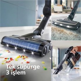 Resim Aqua Trio 9000 Serisi Islak&kuru Dikey Süpürge, Tek Süpürge 3 Işlem, Otomatik Temizlik, LED Işıklı Başlık (XW9463/11) 