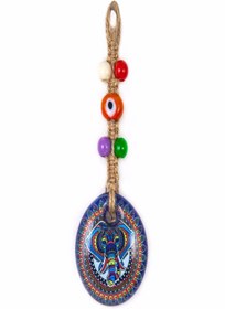 Resim Emtory Seramik Tribal Fil Desenli Nazar Boncuklu Araç Içi Dikiz Aynası Süsü 