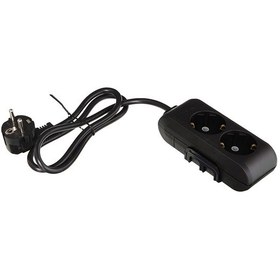 Resim Multi-let Siyah İkili Priz Topraklı Kablolu Çocuk Korumalı 1 Mt İkili 1 