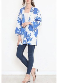 Resim Desenli Kimono Saks - 17725.1247. Çok Renkli 