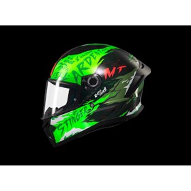 Resim KASK MT STINGER ARDENT C6 PARLAK SİYAH/YEŞİL 