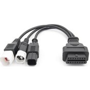 Resim Novahub Teşhis Obd2 Obd Motosiklet Kablosu Kablosu In1 Fiş Canbus Bağlantı Altın Adaptörü 6pin 3pin/4pin 3 Ss Altın 