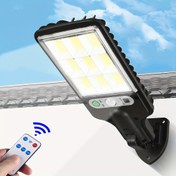 Resim İnsan Hareket Sensörlü Güneş Enerjili LED Duvar Lambası, Açık Bahçe Lambası, 0.5W, Kablosuz Uzaktan Kumanda, Dayanıklı Plastik Gölgelik, Bahçe ve Veranda İçin İdeal, Akıllı Hareket Aktive, Veranda Lambası Işığı 