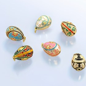 Resim 1 adet Bohem Tarzı Paskalya Yumurtası Kolye, Çiçek Desenli - DIY El Sanatları, Küpeler, Bilezikler, Kolyeler için Çok Renkli Sentetik Taş Takı - Partiler, Günlük Giyim ve Rahat Moda için Mükemmel, Sevimli Yumurta Aksesuarları, DIY Takı Yapımı, Parti Aksesuarları, Canlı Aksesuar 
