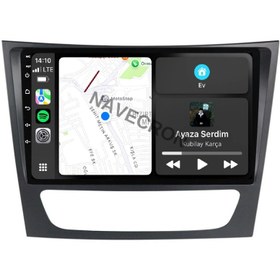 Resim NAVECRON MERCEDES W211 2002-09 UYUMLU ANDROID MULTİMEDYA GERÇEK 4/64 KABLOSUZ CARPLAY GERİ GÖRÜŞ KAMERALI 