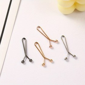 Resim 12 adet Dikişsiz Gömlek Kollu Klips Seti - Beli Sıkılaştırmak ve Eşarpları Sabitlemek için Ayarlanabilir Kaymaz Kol Klipsleri - Karışık Renkler Gül Altın, Altın, Gümüş, Siyah Metal Takım 