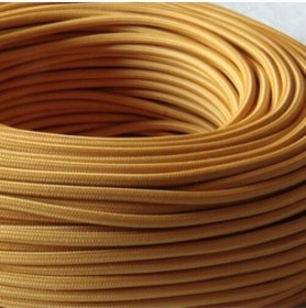 Resim ekiLamp Dekoratif Örgülü Altın Renkli 2x0,50mm Sargı Kablo 5 metre 