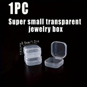 Resim 1 Adet Mini Takı Organizer Seyahat Aksesuarları Fermuarlı Kutu, Küpe Kolye Yüzük Taşınabilir Saklama Kutusu, 1 Adet Şeffaf Plastik 3.5cm Küçük Takı Kutusu, Kadınlar ve Sevgililer İçin Hediye, Çanta İçine Uygun Seyahat Organizatörü, Seyahat ve Gezinti Aksesuarları 