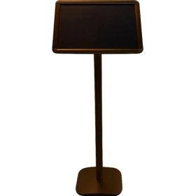 Resim OfisDS A4 Bronz Renk Ayaklı Alüminyum Yönlendirme Menü Reklam Panosu Gönye Köşe 21 x 30 x 110 cm 
