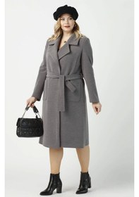 Resim Moda Berray 904 Gri Mono Yaka Torba Cepli Kaşe Kaban Gri 