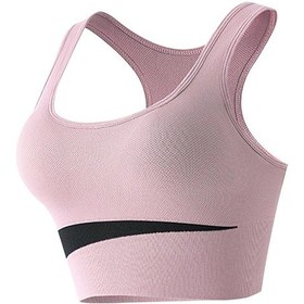 Resim Üstleri Yelek Egzersiz için Nefes Alabilir Kadın Spor Sütyeni Pembe 