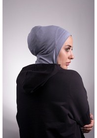 Resim Hürrem Bone Füme Pratik Hazır Geçmeli Bone Viskon Kumaş Hijab Spor 2106_25 Füme 