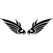 Resim Genel Markalar Byr002 Kanatlar Sticker Oto Motor Laptop Duvar Folyo Sticker 15X6 Cm [Efsngrck] 