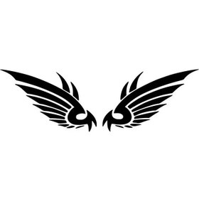 Resim Genel Markalar Byr002 Kanatlar Sticker Oto Motor Laptop Duvar Folyo Sticker 15X6 Cm [Efsngrck] 