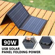 Resim 1 adet Taşınabilir Katlanabilir Güneş Paneli Şarj Cihazı, USB Güneş Enerjisi Bankası, Açık Hava Seyahati, Kamp, Karavan, Akıllı Telefon, Tablet, Fan, El Feneri için Kompakt Mobil Güç İstasyonu - Tek Kristal Silikon Fotovoltaik Modül, Güneş Şarjı, USB Arayüzü, Fotovoltaik Modül Ayrılabilir 