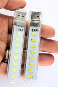 Resim TechnoStation 8 Ledli USB Girişli Portatif Led Kitap Okuma Kamp Bilgisayar Çalışma Masası Lambası 