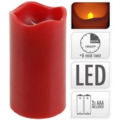 Resim KPM Dekoratif Red Velvet Led Mum - 13 cm 