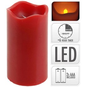 Resim KPM Dekoratif Red Velvet Led Mum - 13 cm 