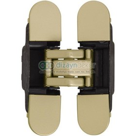 Resim Gizli Ayarlı Kapı Menteşesi Parlak Pirinç 120 31 Mm 