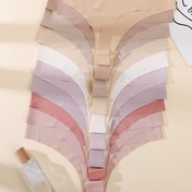 Resim 10'lu Paket Kadın Düşük Bel Tanga İç Çamaşırı - Dikişsiz Pürüzsüz Konfor, Nefes Alabilen Yumuşak Kumaş, Günlük Giyim için Seksi Şık Düz Renkli Külotlar, Ombre Renk Geçiş Tasarımı, Kadınsı Zarafet | Rahat Kalıp 