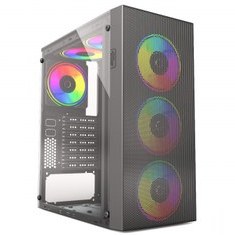 Resim Everest Faced-V5 600W 4x12cm Fanlı Tempreli Cam Atx Rainbow Oyuncu Kasası 
