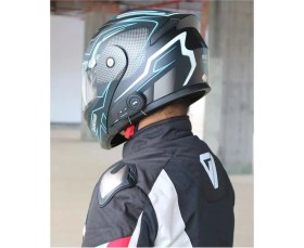 Resim Gümrük Bey Kuqibao F818 Bluetooth Özellikli Çift Lens Tam Koruma Motosiklet Kaskı - Ece Sertifikalı - L Beden 