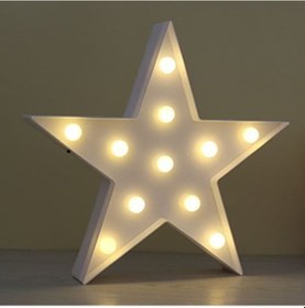 Resim Led Işıklı Beyaz Yıldız Gece Lambası Dekoratif Aydınlatma Çok Renkli 