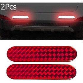 Resim Kırmızı 4 Adet İşareti Kırmızı Alarm Çıkartması Araba Yansıtıcı Şeritler Kapı Etiketi Güvenlik İşareti Uyarı Bandı 4pcs/set 