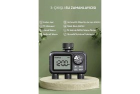 Resim 3 Çıkışlı Akıllı Bahçe Sulama Zamanlayıcısı Yağmur Geciktirme ve IP55 Su Geçirmez 
