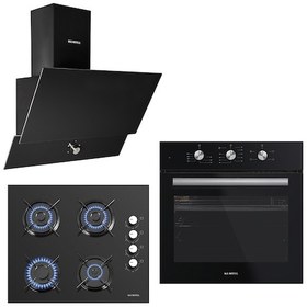 Resim Kumtel B66-SF2 MT - KO-40 TAHDF - DA6-830 Kristal Siyah Cam Ankastre Set 