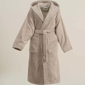 Resim Ecocotton Ecosoft L Kadın Bornoz Armürlü Bej 