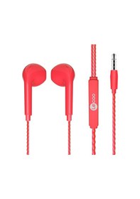 Resim Lecoo Eh104r 3.5 Mm Jacklı Kablolu Kulak İçi Mikrofonlu Kulaklık Kırmızı 