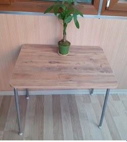 Resim Depolife Depolife Katlanır Ayaklı Mutfak Balkon Yemek Çalışma Masası Ceviz (464145362) 