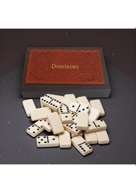 Resim Lüks Deri Kutulu Premium Domino Seti 28 Parça Spinner Lı Çift 6 Taş 2-4 Oyuncu Yeni Yıl Hediyesi B 