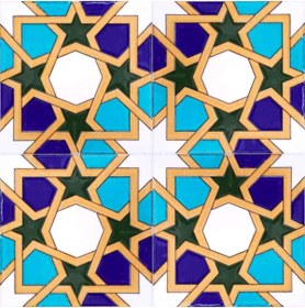 Resim Armada Çini 20x20 Cm Sp 88 Kütahya Çinisi Maroc Desenli Çini Karo 