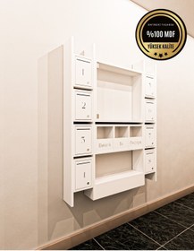 Resim rafineritasarım ELİPS Posta Kutusu MDF 8 ' Lİ BEYAZ 