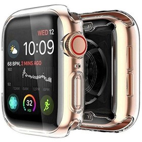 Resim Apple Watch 6 44 MM Önü Kapalı Silikon Şeffaf Kordon 