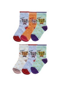 Resim Bhr Kids Hepsinerakip 12Li Kız Bebek Soket Çorap Renkli Desenli Ekonomik Çorap 