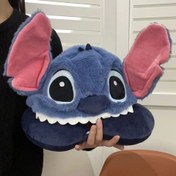 Resim Disney Stitch Peluş Seyahat Boyun Yastığı - Sevimli Karikatür U-Şekilli Kapüşonlu Servikal Destek, Uyku, Uçaklar ve Çiftler İçin Hediye, Yumuşak Mavi, Pembe Kulaklar ve Beyaz Diş Tasarımı, Uçak Yastığı, Eğlenceli Tasarım, Dayanıklı Kumaş 