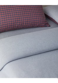 Resim English Home Tile Check İpliği Boyalı Tek Kişilik Çarşaflı Nevresim Takımı 160x220 Cm Lacivert-kırmızı Lacivert-kırmızı 