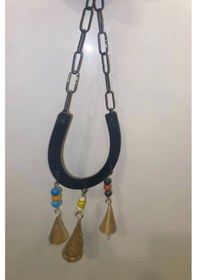 Resim Deprem Zili Çanı Rüzgar Çanı Zili Feng Shui Şans Para Nazar A Karşı Koruma At Nalı Metal Çanlı Bakır Büyük Boy Gold 