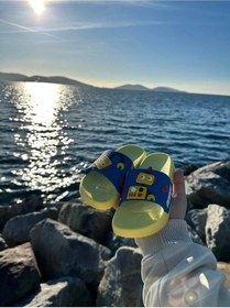 Resim SUNSTEP Yazlık Erkek Çocuk Robot Figürlü Kaydırmaz Taban Havuz Bahçe Yazlık Terlik 