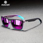 Resim KDEAM Erkekler için Polarize Kare Şekilli Mor-Mavi Gradyan Lensli, Metal Menteşeli & 3D Logolu - Şık Outdoor Balıkçılık ve Araç Kullanımı İçin Günlük Moda Gözlüğü, Kaliteli İşçilik 